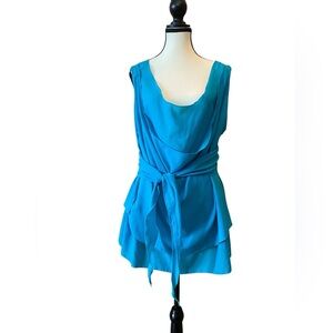 Women's turquoise tunic top by Lundstrom, EUC size 18